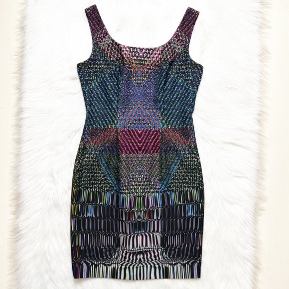 SOLD-Muse Geometric Printed Multi Color Sheath Dress - Picture 5 of 9